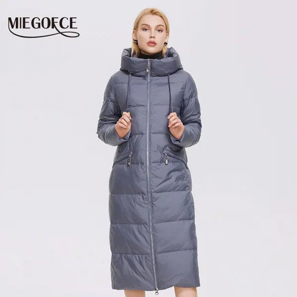 MIEGOFCE 2021 Зимняя женская длинная брендовая куртка высокого качества, женское термобелье, хлопковая куртка D21894