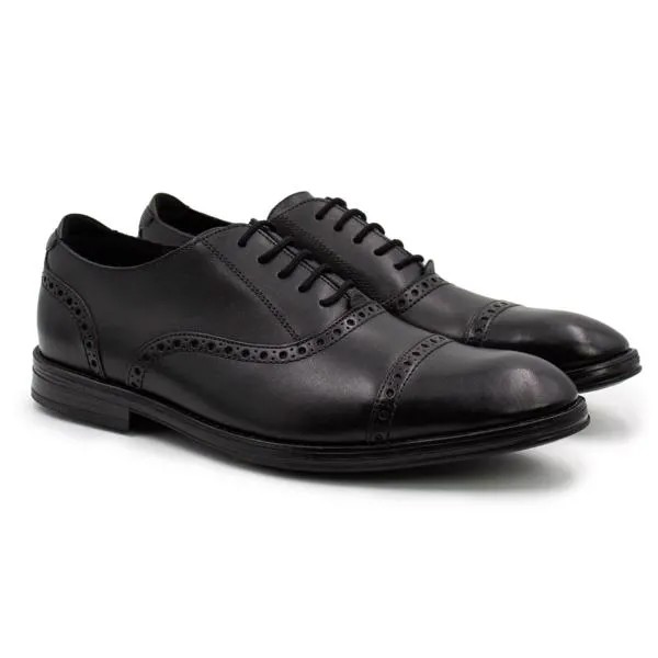 Мужские оксфорды брогированные Clarks, черные