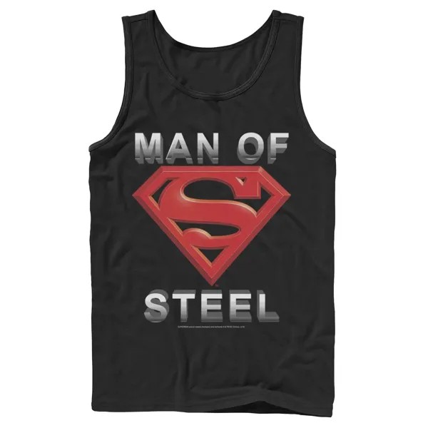Мужская майка с текстовым логотипом DC Comics Superman Man Of Steel