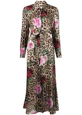 813 платье-рубашка с леопардовым принтом