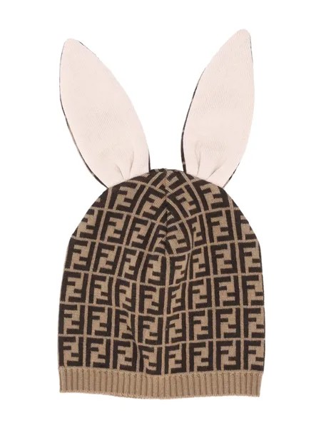 Fendi Kids шапка бини с узором FF