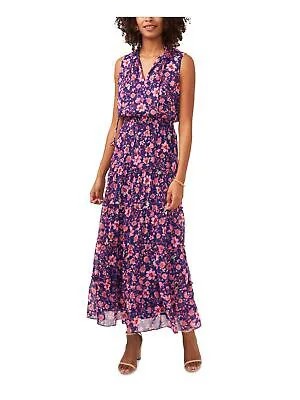 MSK Женский пуловер фиолетового цвета на подкладке без рукавов с завязками на шее, макси-платье + расклешенное платье M