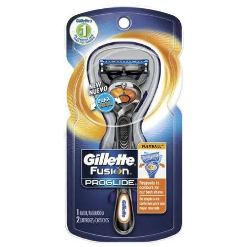 Бритвенный станок Gillette Fusion5 ProGlide Flexball ,черный/серебристый, сменные кассеты 2 шт.