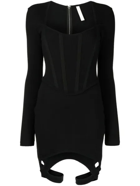 Dion Lee платье мини в рубчик, черный