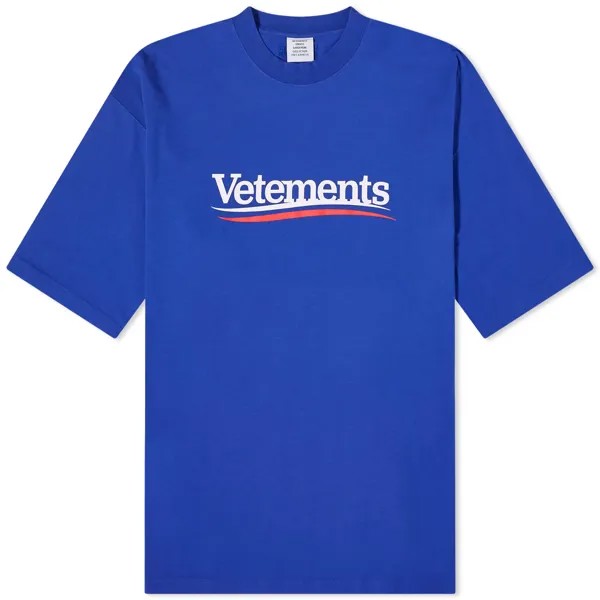 Футболка Vetements Campaign Logo, цвет Royal Blue