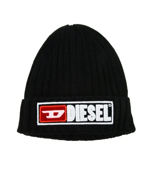 Черная шапка с отворотом Diesel