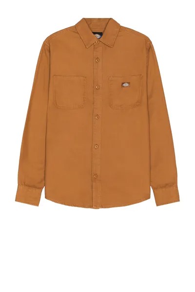 Рубашка Dickies Duck Canvas Long Sleeve, цвет Stonewashed Brown Duck