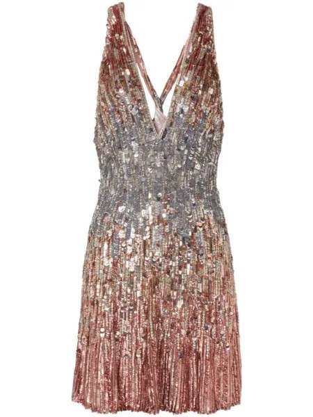 Jenny Packham короткое платье Brilliance, розовый