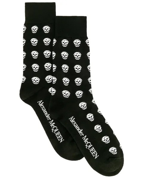 Носки Alexander Mcqueen Skull Short, цвет Black & Ivory