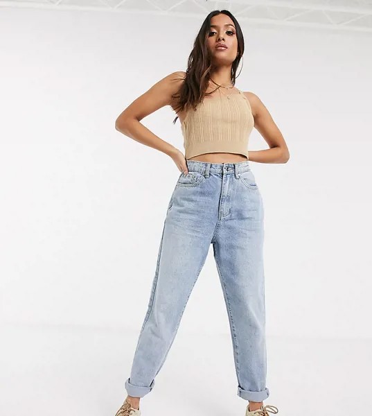 Светлые джинсы в винтажном стиле Missguided Petite-Синий