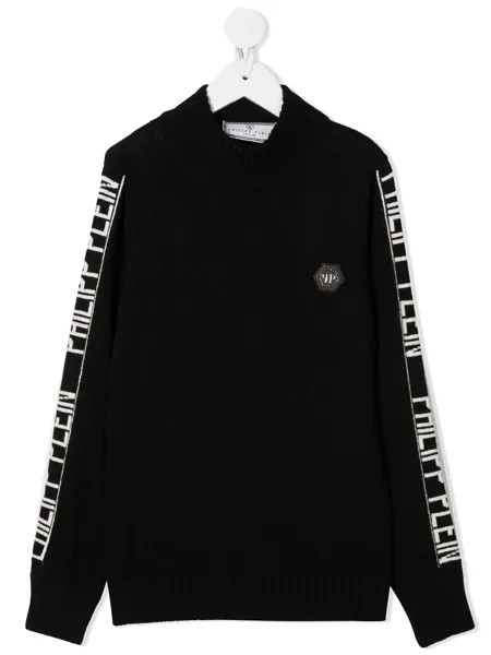 Philipp Plein Junior джемпер вязки интарсия с логотипом