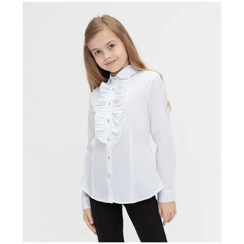 Школьная блуза Button Blue, размер 164, белый