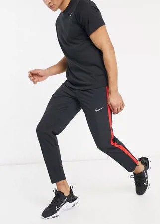 Черные джоггеры для бега с полосками Nike Running-Черный цвет