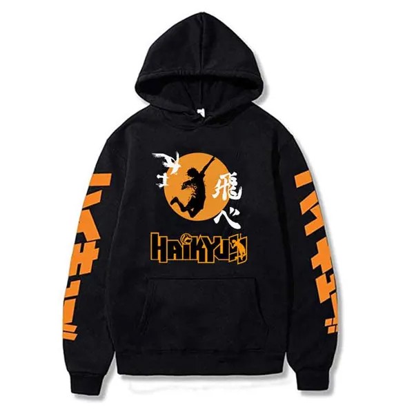 Япония Аниме Haikyuu Косплей Hoodie женщины Харадзюку Sweatshirt Карасуно средней школы Pullover с капюшоном куртка спортивная одежда