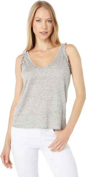 Топ Chaser Linen Jersey V-Neck Ruffle Racerback Tank, серый