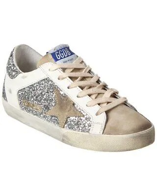 Женские кроссовки Golden Goose Superstar с блестками и кожей 38