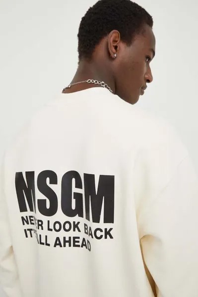 Хлопковая толстовка MSGM, бежевый