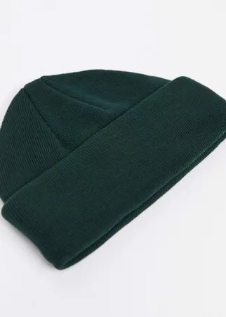 Изумрудно-зеленая шапка-бини ASOS DESIGN-Зеленый цвет