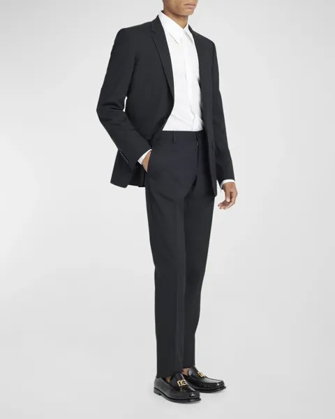 Мужской однотонный костюм из эластичной шерсти Martini Dolce&Gabbana, цвет Black
