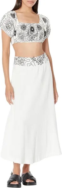Платье Free People Lotus Set Dress, цвет White/Black Combo