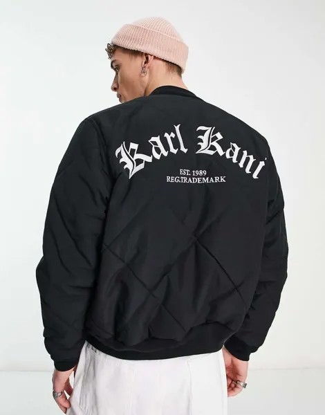 Черная староанглийская куртка-бомбер Karl Kani