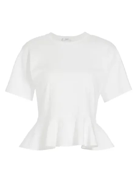 Хлопковая футболка с баской Roxy A.L.C., белый