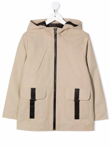 Karl Lagerfeld Kids logo-print hooded parka coat