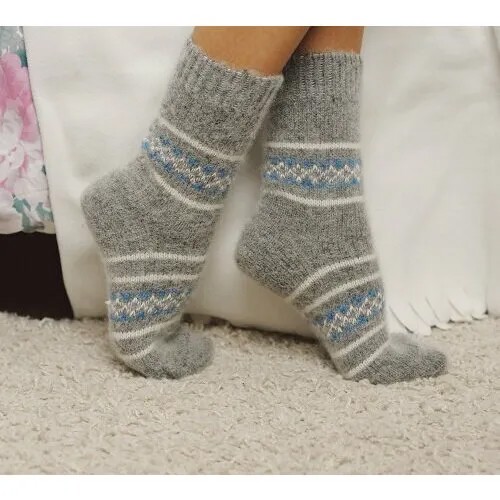 Носки Бабушкины носки, размер 38-40, белый, голубой, серый