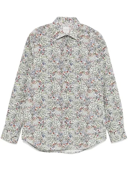 Paul Smith рубашка с цветочным принтом Sketch, белый