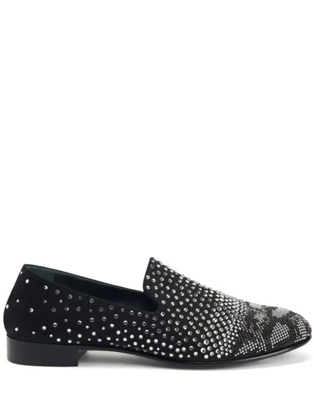 Giuseppe Zanotti лоферы Marthinique с кристаллами, черный