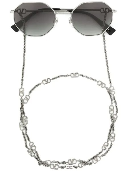 Valentino Eyewear солнцезащитные очки в геометричной оправе