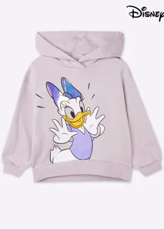 Сиреневое худи oversize с принтом Disney для девочки Gloria Jeans