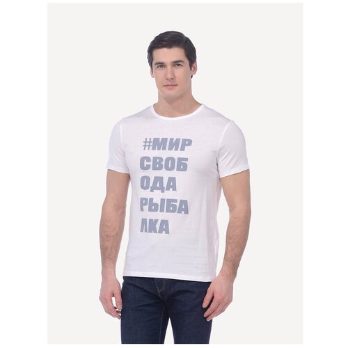 Футболка кор.рук. baon Футболка #мирсвободарыбалка Baon, размер: 3XL, белый