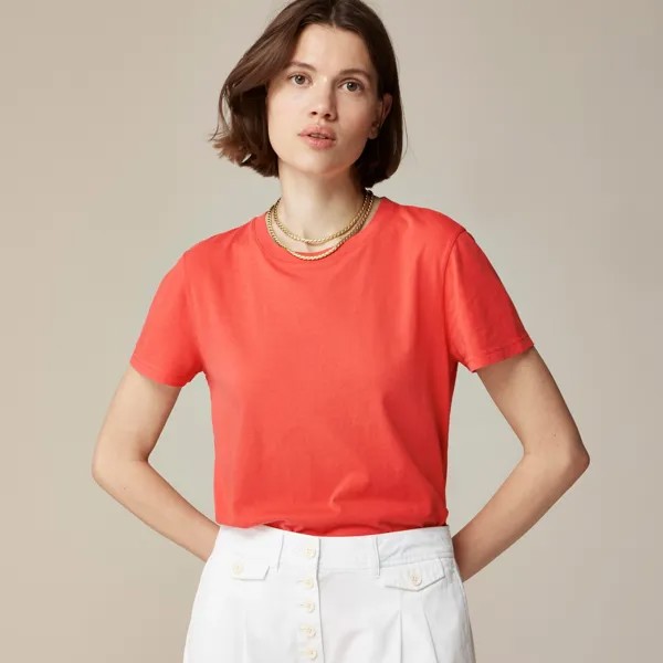Футболка классического кроя из винтажного джерси с круглым вырезом J.Crew, красный