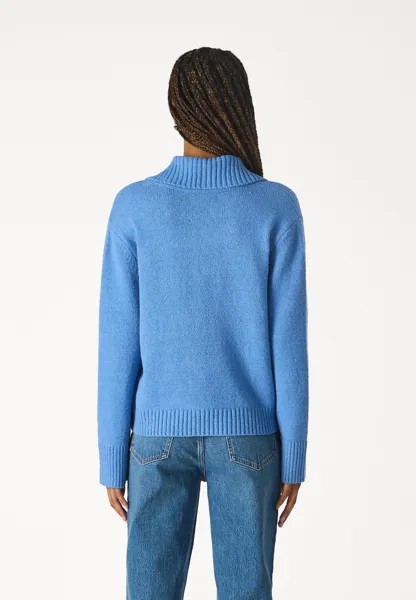 Вязаный свитер DUKE TEXTURAL NOTCH NECK Abercrombie & Fitch, синий