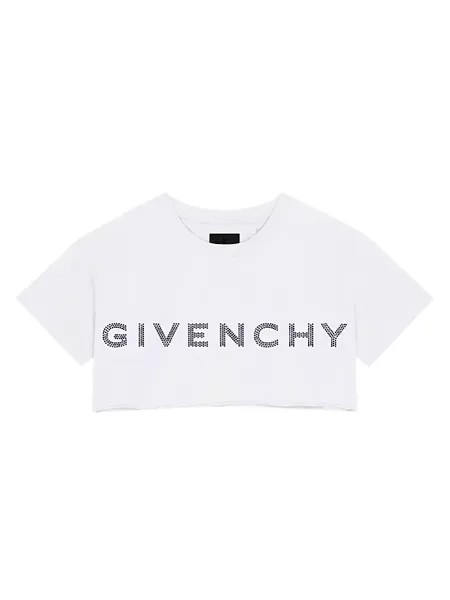 Укороченная футболка из хлопка с логотипом Givenchy, белый