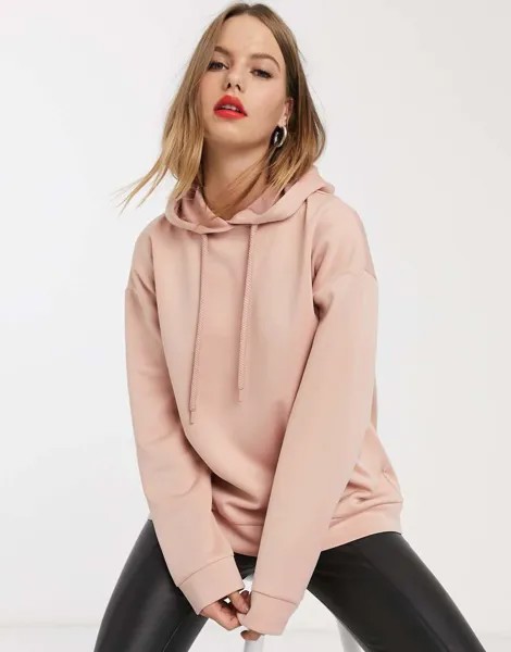 Худи розового цвета со шнурком Stradivarius-Розовый