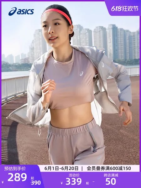 Футболка женская Asics с логотипом, черный