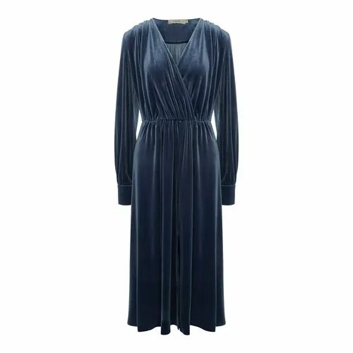 Платье The Robe, вискоза, повседневное, миди, размер M, синий
