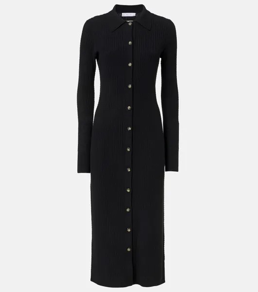 Платье миди White Label Phillips из смесового хлопка Proenza Schouler, черный