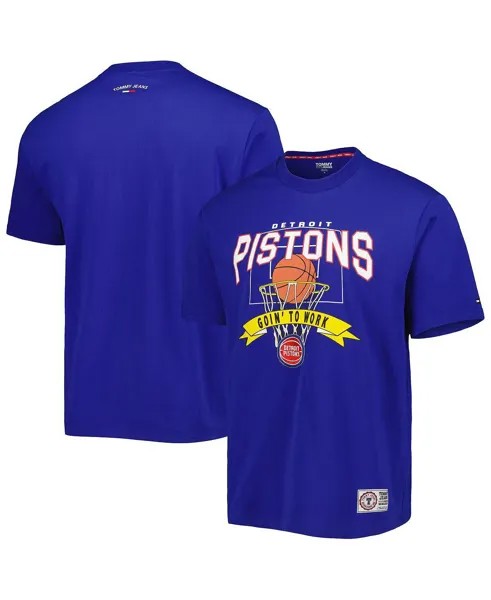 Мужская синяя футболка Detroit Pistons Tim Backboard Tommy Jeans