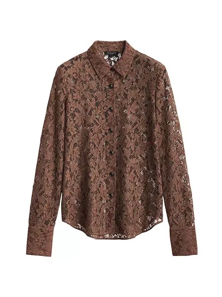 Кружевная рубашка на пуговицах Yvette Rag & Bone, цвет mocha