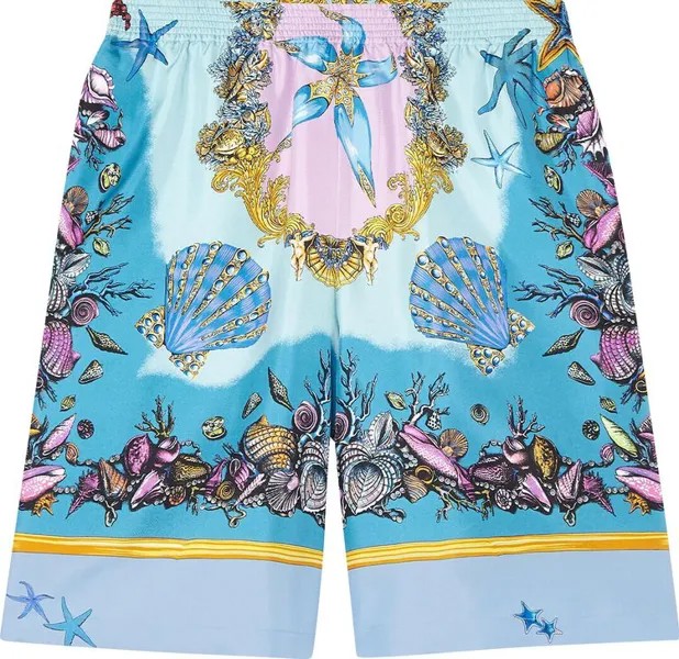 Шорты Versace Trésor De La Mer Silk Shorts 'Multicolor', разноцветный