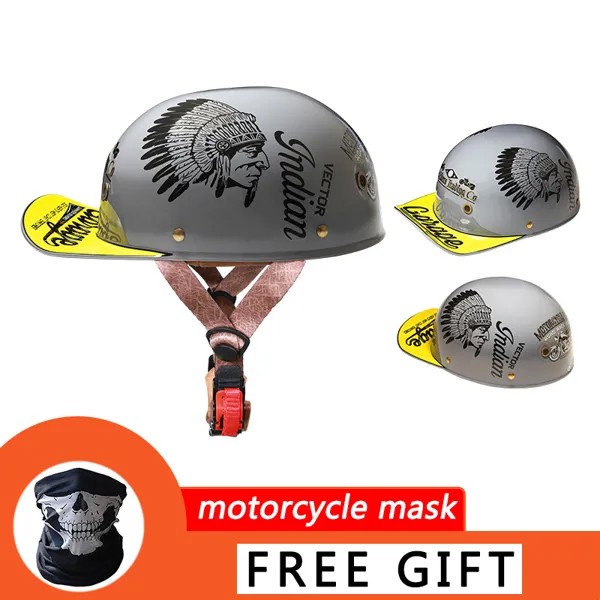 Мотоциклетный шлем в стиле ретро, велосипедная Защитная Экипировка, гоночный скутер, индивидуальная бейсболка, полушлем