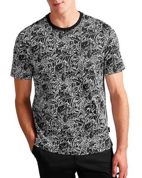 Футболка обычного кроя с принтом Tenant Paisley Ted Baker, цвет Black