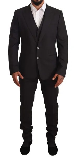 Костюм DOLCE - GABBANA, шерстяной эластичный костюм в серую полоску, на двух пуговицах, EU54/US44/XL, рекомендуемая розничная цена 2800 долларов США.