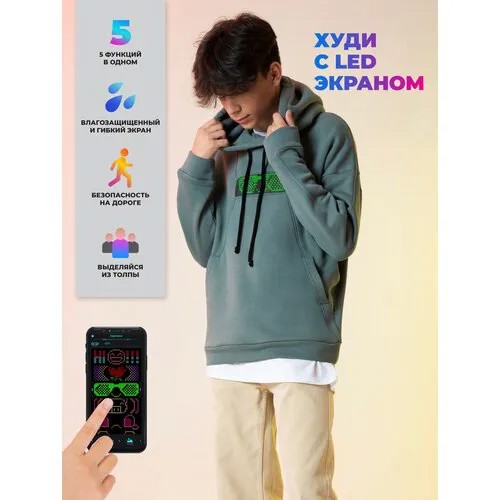 Худи Cyberpix, размер 38, зеленый
