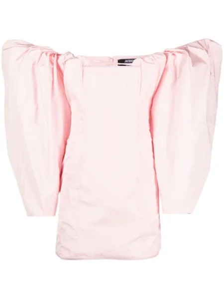 Jacquemus платье мини La robe Taffetas, розовый
