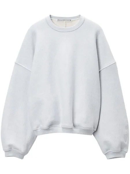 Alexander Wang толстовка с тисненым логотипом, серый