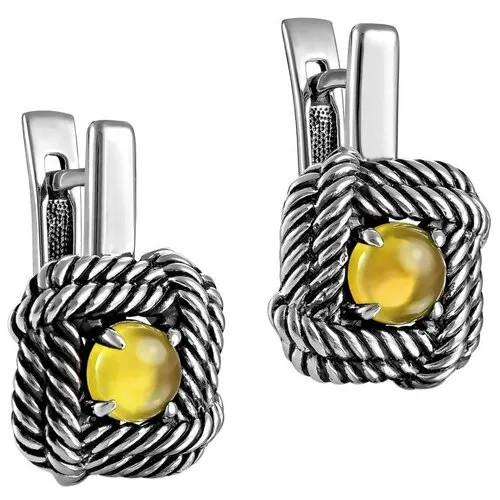 Серьги KABAROVSKY, серебро, 925 проба, оникс